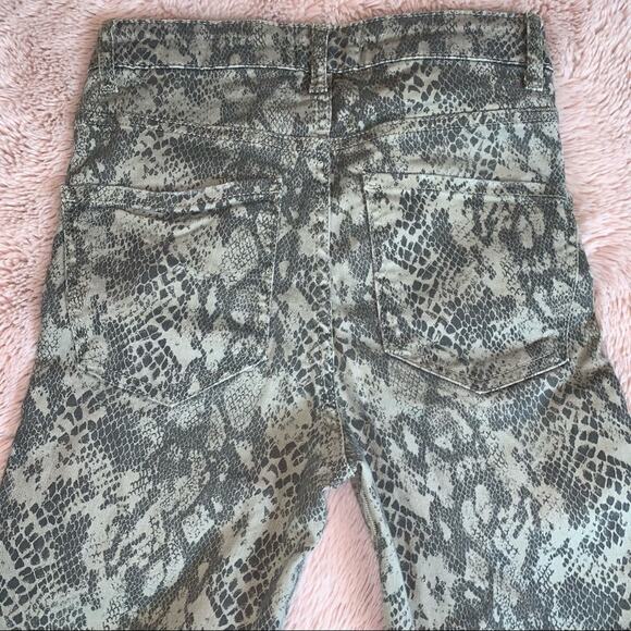 Zara Snake Print Tan & Brown High-Rise Skinny Jeans Size: 4 - Picture 11 of 11
